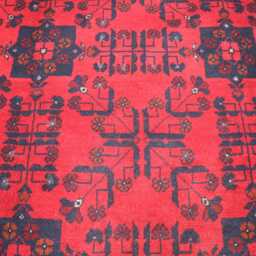 5x7 Ft Bokhara Afghan Red Area Rug, Turkmen Oriental Geometric Khal Mohammedi Bukhara Handmade Livingroom, D??cor Office Rug - thumbnail 3