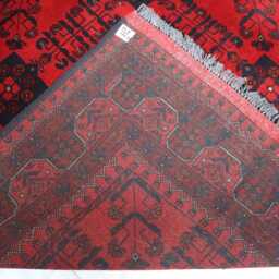 5x7 Ft Bokhara Afghan Red Area Rug, Turkmen Oriental Geometric Khal Mohammedi Bukhara Handmade Livingroom, D??cor Office Rug - thumbnail 4