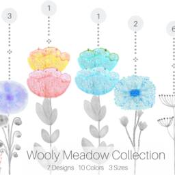 Wall Decal Flower, Home D??cor, Bedroom Floral Decal, Nursery Wooly Meadow Collection - Design Nr.2 - thumbnail 4