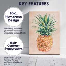 Minimalist Watercolour Pineapple Botanical Illustration Canvas Wall Art Print Decor Picture Ready To Hang - thumbnail 2