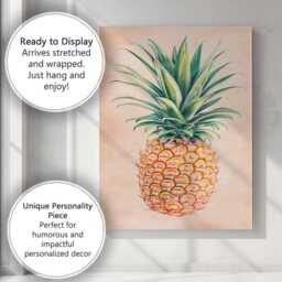 Minimalist Watercolour Pineapple Botanical Illustration Canvas Wall Art Print Decor Picture Ready To Hang - thumbnail 3
