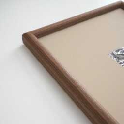 8x10 Walnut Picture Frame With Mat Custom Opening Size 2x3 3x5 4x6 5x7 - thumbnail 2