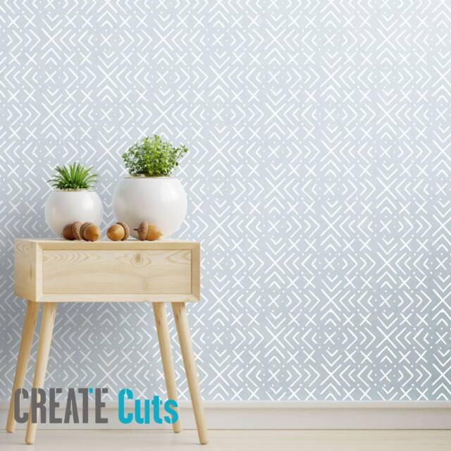 Minimalist Geometric Wall Stencil Reusable Denma Pattern - image 1