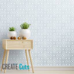 Minimalist Geometric Wall Stencil Reusable Denma Pattern - thumbnail 1