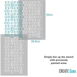 Minimalist Geometric Wall Stencil Reusable Denma Pattern - thumbnail 2