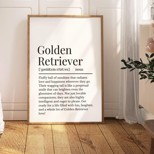 Golden Retriever Definition Print, Wall Print For Owners, Mum Gift - image 1