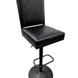 Diamond Stitch Genuine Leather Stool - Adjustable Height + Swivel Counter Or Bar Heigh With Back Support Glbk - thumbnail 4