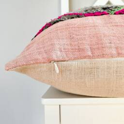 Vintage Embroidered Silk Textile Ethnic Piece Of Tradition Costume Pillow Cover - thumbnail 4