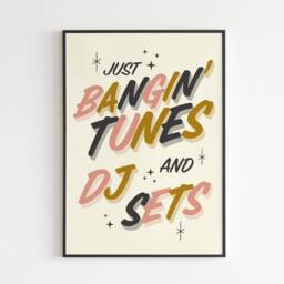 Am Inspired - Just Banging Tunes & Dj Sets Mid Century Lyrics Music A3 A4 A5 Wall Art Poster Print Gift - thumbnail 3