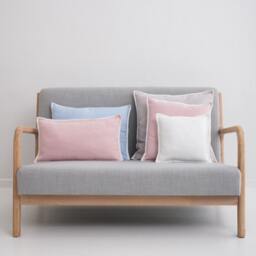 Linen Pillow Cover. Washed Linen Pillowcase With Pom-Poms. Stylishe Custom Size Pillow For Living Room - thumbnail 1