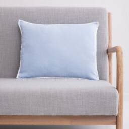Linen Pillow Cover. Washed Linen Pillowcase With Pom-Poms. Stylishe Custom Size Pillow For Living Room - thumbnail 3