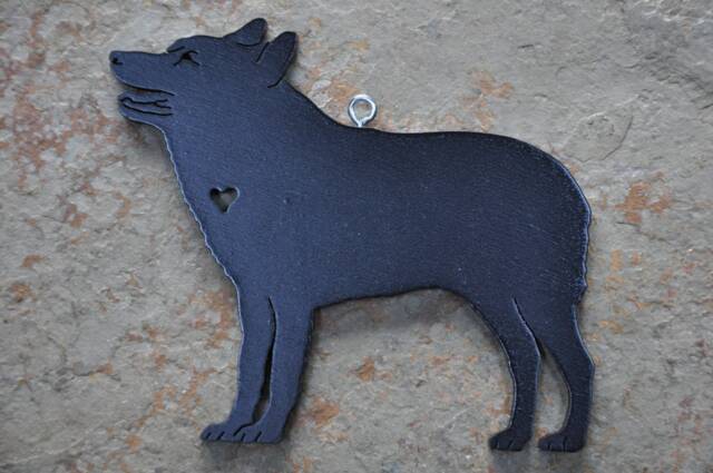 Schipperke Dog Ornament Wooden Hand Cut Christmas Tree Decoration
