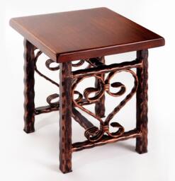 Vintage Wrought Iron Stool Decorative Stand Rustic Design Handmade - thumbnail 1