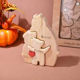 Personalized First Time Mom Gift, Wooden & Baby Bear Puzzle, Family Home Decor, Best Mothers Day Gifts For Wife Mum - thumbnail 2