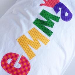 Personalized Name Crown Pillow Case Applique Letters in Your Choice Of Colors - thumbnail 2