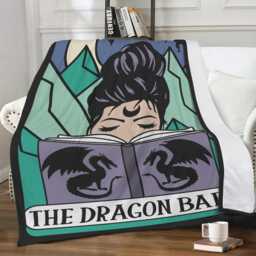 The Dragon Babe Reader Bookish Blanket For Fantasy Readers Book Dragons 3 Sizes Available - thumbnail 2