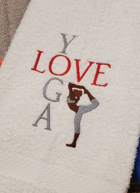 Yoga Love Sweat Towel, Gym Embroidered Hand Towel Gifts, Sports Fitness Exercise Towels - image 1