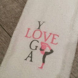Yoga Love Sweat Towel, Gym Embroidered Hand Towel Gifts, Sports Fitness Exercise Towels - thumbnail 4