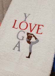 Yoga Love Sweat Towel, Gym Embroidered Hand Towel Gifts, Sports Fitness Exercise Towels - thumbnail 1