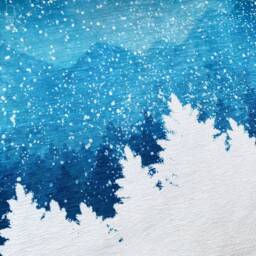 Blue Pine Tree Cushion Cover, Soft Chenille Fabric, Double Sided - thumbnail 2