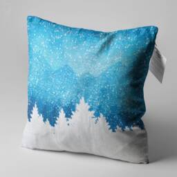 Blue Pine Tree Cushion Cover, Soft Chenille Fabric, Double Sided - thumbnail 3