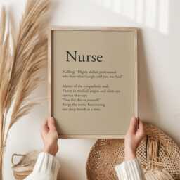 Nurse Definition Print - Funny Gift Medical Office Wall Art Navy Typography Poster Appreciation For Healthcare Worker - thumbnail 2
