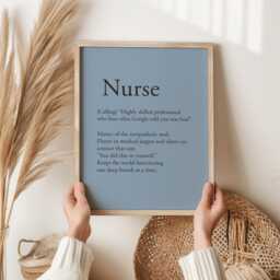 Nurse Definition Print - Funny Gift Medical Office Wall Art Navy Typography Poster Appreciation For Healthcare Worker - thumbnail 3