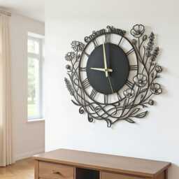 Peony Metal Wall Clock, Clock Unique For Home Decor & Arts, Personalized Modern Flower Clocks For Shop - thumbnail 2