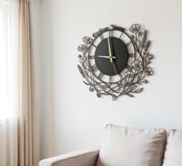 Peony Metal Wall Clock, Clock Unique For Home Decor & Arts, Personalized Modern Flower Clocks For Shop - thumbnail 1