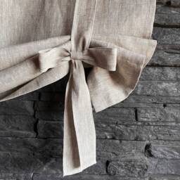Farmhouse Window Blind, Linen Tie Up Curtain, Living Room Shades, Made To Measure, Bows - thumbnail 4