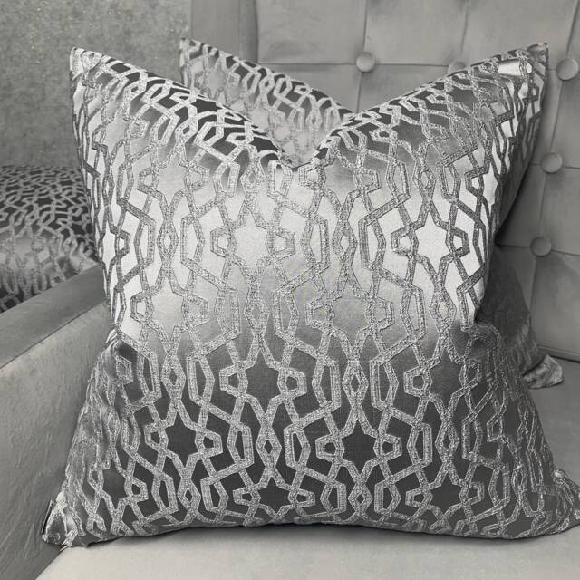 Luxury Textured Cushion Pillow Cover, Dove Grey Prestigious Textiles Karma Designer Fabric High Quality Handmade Worldwide Shipping - image 1
