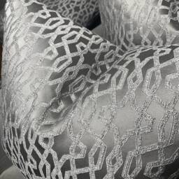 Luxury Textured Cushion Pillow Cover, Dove Grey Prestigious Textiles Karma Designer Fabric High Quality Handmade Worldwide Shipping - thumbnail 2