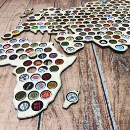 Original Gifts/Wall World Map Beer Cap Holder Bottle Caps Restaurant Decor Travel Lover Home - thumbnail 2