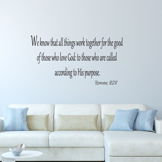 We Know That All Things Work Together For The Good Of Those Who Love God Wall Decal Romans 828 Bible Art, Faith Home Decor Vwaq-2003 - image 1