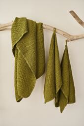 Linen Waffle Towel Set Heavyweight Bath & Hand Towels - thumbnail 1