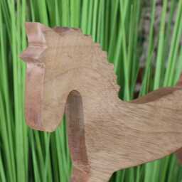Jhal Wooden Rocking Horse Ornament 30cm - thumbnail 3