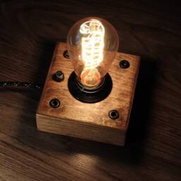 Handmade Wooden Edison Lamp Industrial Steampunk Style - thumbnail 2