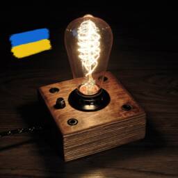 Handmade Wooden Edison Lamp Industrial Steampunk Style - thumbnail 4