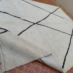 Handknotted Beni Ourain Rug Moroccan Berber Wool Rug, Custom Size - thumbnail 3