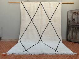 Handknotted Beni Ourain Rug Moroccan Berber Wool Rug, Custom Size - thumbnail 1