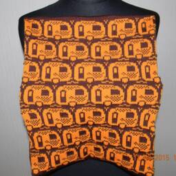 Handmade Knitted Caravan Cushion With Infill - thumbnail 2