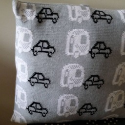 Handmade Knitted Caravan Cushion With Infill - thumbnail 4