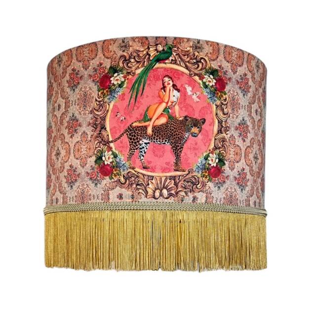 Alice Fringed Drum Lampshade, Fringe Lampshades, Lampshade With Tassels, Unique Lighting, Handmade Lampshade, Vintage Lampshades - image 1
