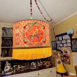 Alice Fringed Drum Lampshade, Fringe Lampshades, Lampshade With Tassels, Unique Lighting, Handmade Lampshade, Vintage Lampshades - thumbnail 4