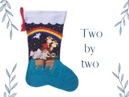 Two By Two Felt Christmas Stocking - Personalized