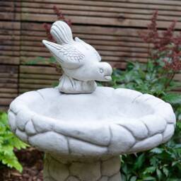 Hand Cast Stone Bird Bath - English Garden Decor - thumbnail 4