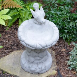 Hand Cast Stone Bird Bath - English Garden Decor - thumbnail 2