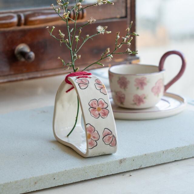 Ceramic Flower Vase - Pottery Vase, Ikebana Handmade Home Decor, Wabi Sabi Decor - image 1