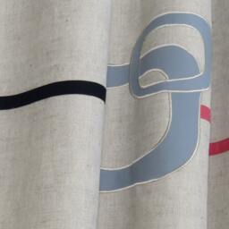 Linen Unique Curtains - Funky Modern Black Red Two Tone Living Room Bedroom Window Blackout Drapes. Custom Sizes & Stripe Colours - thumbnail 4