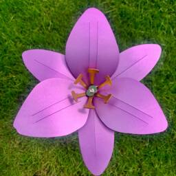 Lily Flower Stem - Light Purple, Anodised Aluminium, Garden Art Sculpture - thumbnail 2